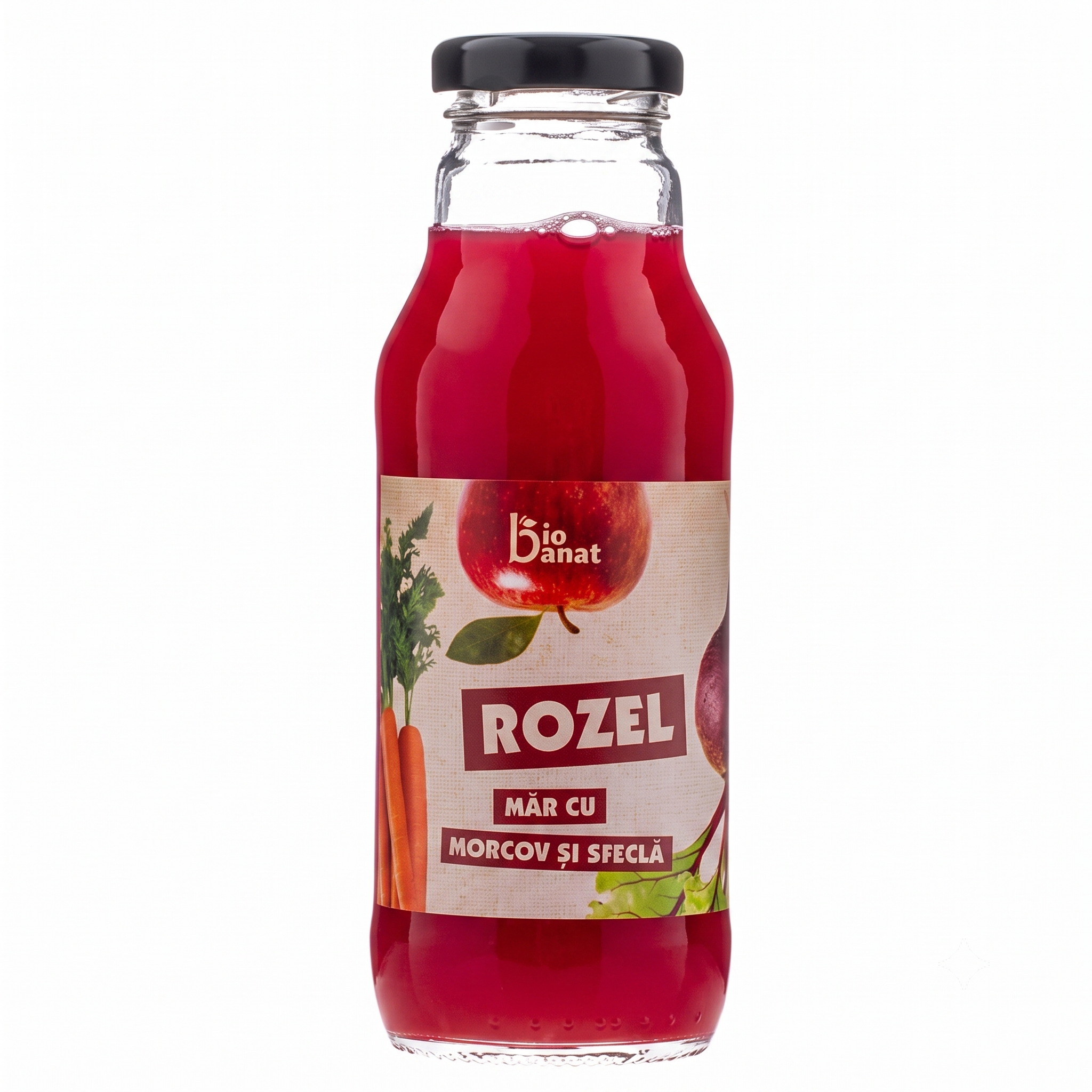 ROZEL %NATURAL -suc de mere cu morcovi și sfeclă 300ml COMANDA MINIMA 6 bucati!